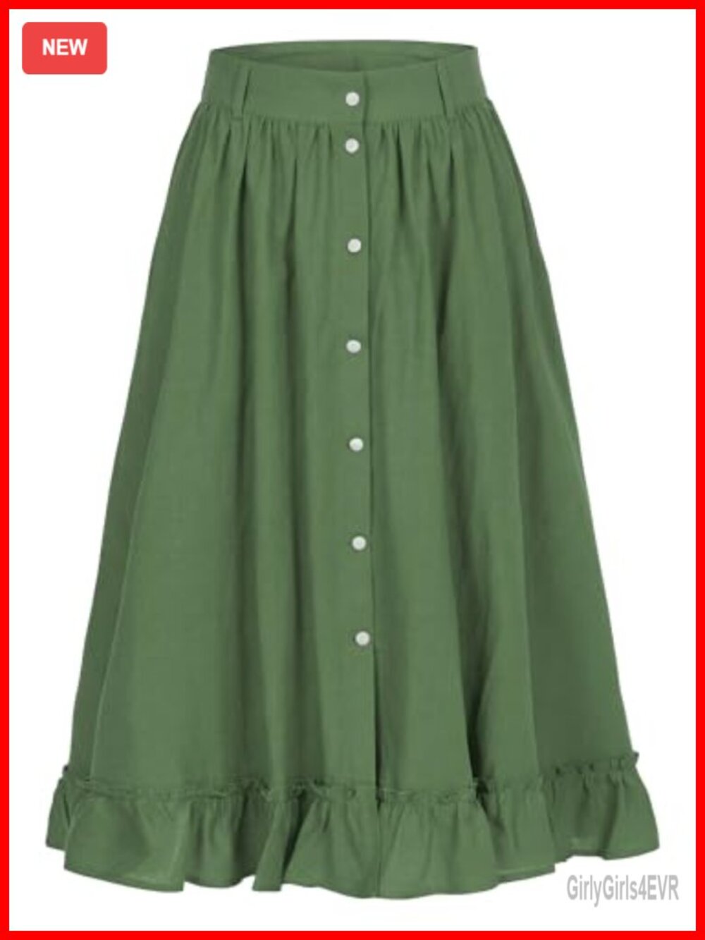 Renaissance Peasant Maxi Skirt Cotton Blend Ruffle Hem High Waist